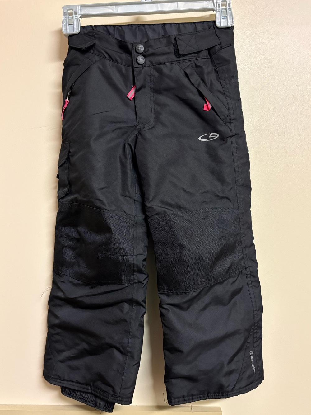 Champion Black Kids Snow Pants with Red Zipper Accents